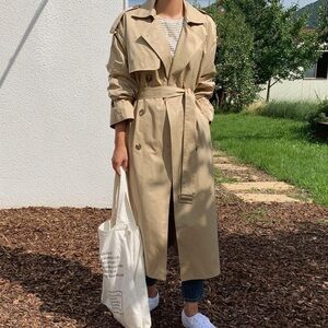 London Fog VINTAGE Classic Tan Trench Coat Size 12